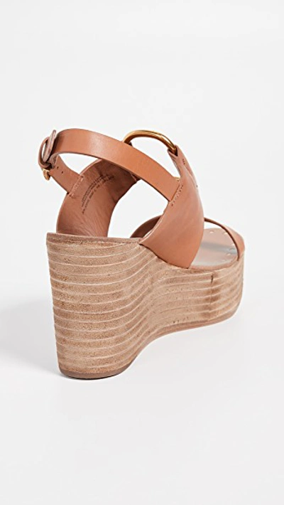 Shop Tory Burch Ravello 90mm Platform Wedges In Tan