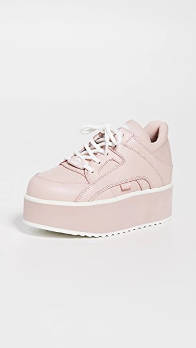 Shop Buffalo Rising Towers Sneakers In Baby Pink