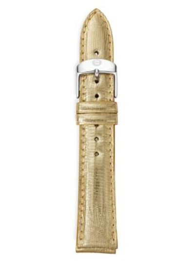 Shop Michele Watches Lizard Strap/18mm In Gold