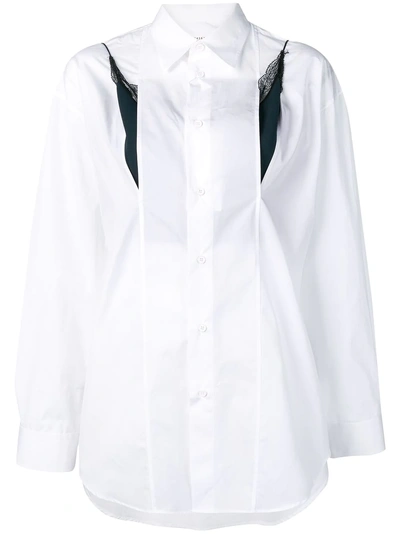 Shop Maison Margiela Lace-detailed Shirt - White