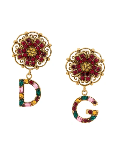 Shop Dolce & Gabbana Dg Drop Earrings - Gold