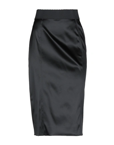 Shop Dolce & Gabbana Woman Midi Skirt Black Size 8 Acetate, Polyamide, Elastane