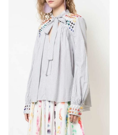 Shop Rosie Assoulin Bead Embellished Blouse In White Multi