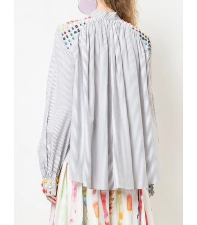 Shop Rosie Assoulin Bead Embellished Blouse In White Multi