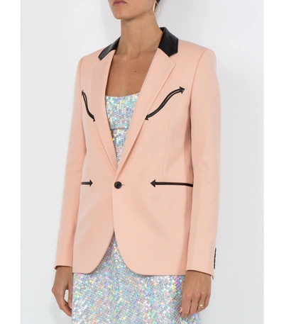 Shop Saint Laurent Single Breasted Blazer In Pink