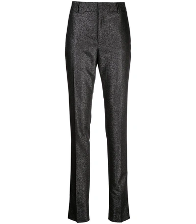 Shop Saint Laurent Mid-rise Straight Trousers In Black