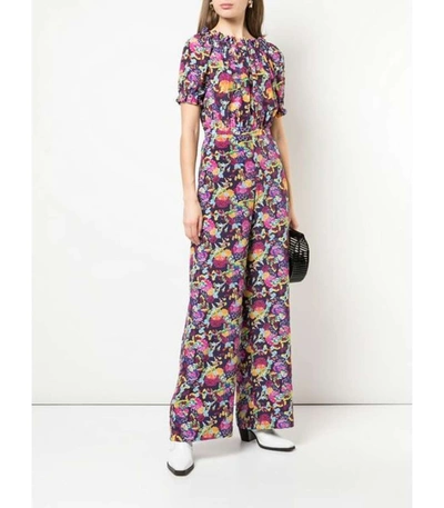 Shop Saloni Julia Jumpsuit In Blue Multi