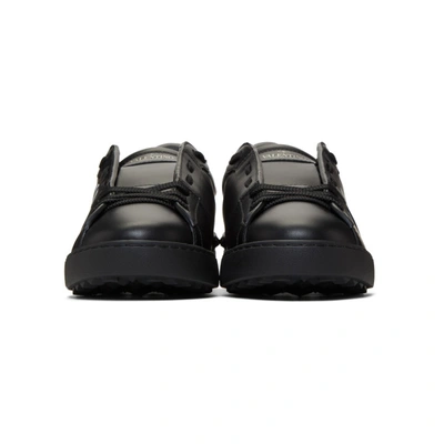 Shop Valentino Black  Garavani Rockstud Open Sneakers In 0ni Black