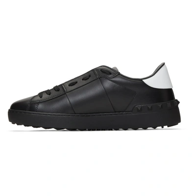 Shop Valentino Black  Garavani Rockstud Open Sneakers In 0ni Black
