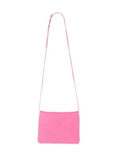 Shop Bottega Veneta Leather Messenger Bag In Pink