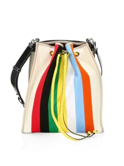 Shop Jw Anderson Multicolor Stripe Drawstring Bucket Bag