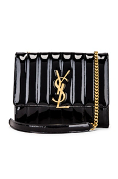 Vicky Small Patent Leather Crossbody Bag in Black - Saint Laurent