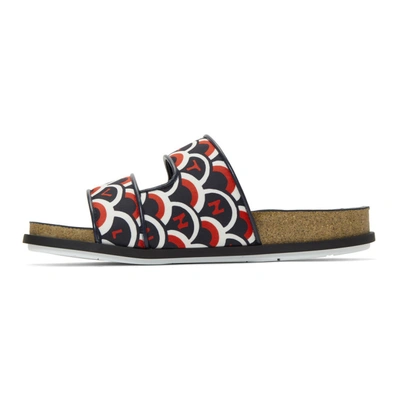 Shop Valentino Navy And Red  Garavani Vltn Staircase Sandals In Hh7 Bluered