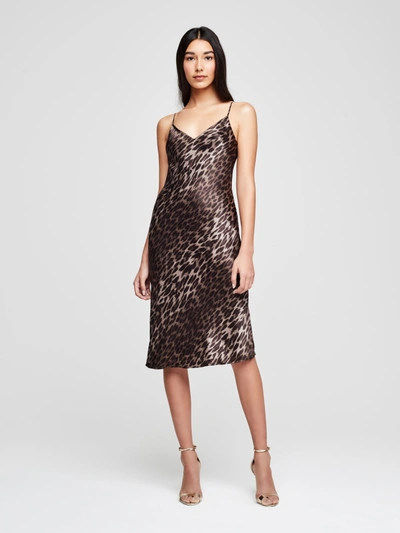 Shop L Agence Jodie Slip Dress In Dark Olive Multi