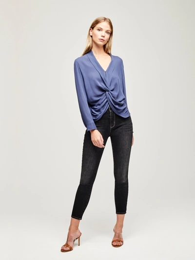 Shop L Agence Mariposa Blouse In Sea Blue