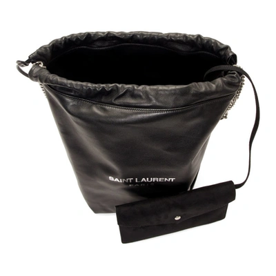 Saint Laurent Teddy Bucket Bag In 1000 Black