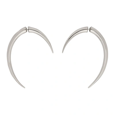 Shop Saint Laurent Silver Claws Earrings In 8126 Silver