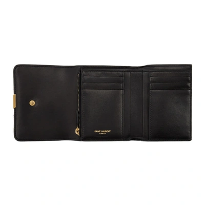Shop Saint Laurent Black Compact Vicky Wallet In 1000 Black