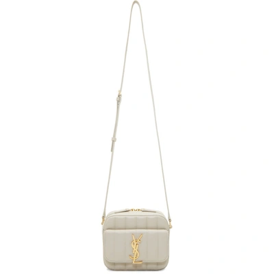 Shop Saint Laurent White Toy Vicky Camera Bag In 9207 White