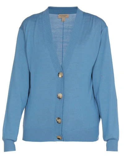 Shop Burberry Fineshade Cardigan In Pebble Blue