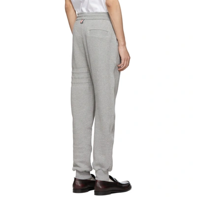 Shop Thom Browne Grey Pique 4-bar Lounge Pants