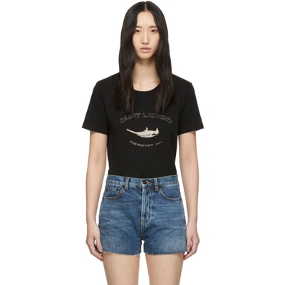 SAINT LAURENT 黑色“FREE BIRD TOUR 1971” T 恤