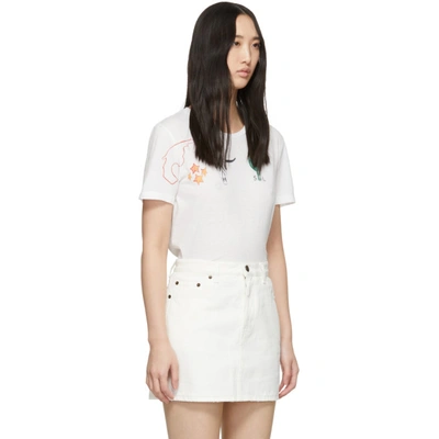 Shop Saint Laurent White Arizona T-shirt In 8486 White
