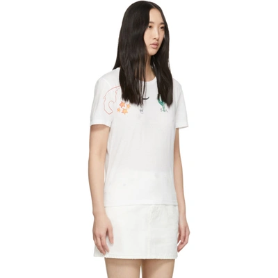 Shop Saint Laurent White Arizona T-shirt In 8486 White
