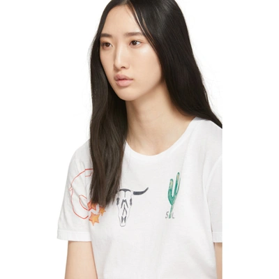 Shop Saint Laurent White Arizona T-shirt In 8486 White