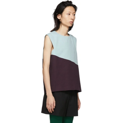 Shop Namacheko Blue And Purple Sorna Vest In Aubergin/bl