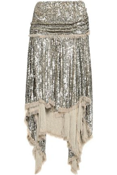 Shop Zimmermann Asymmetric Sequined Crepe Skirt In Gold