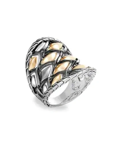 Shop John Hardy Women's Legends 18k Silver & Yellow Gold Ring In Silver Gold