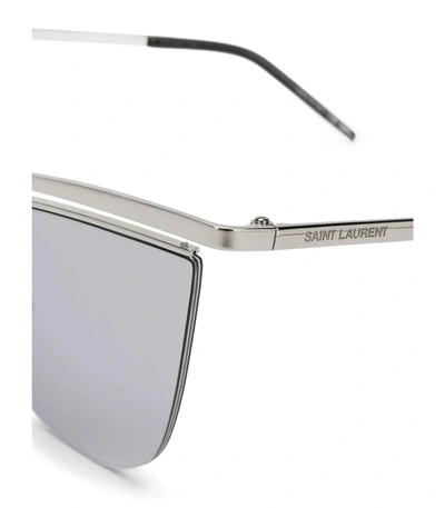 Shop Saint Laurent Cat-eye Shaped Sunglasses In Silver