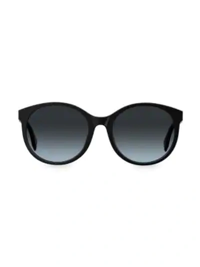 Shop Fendi Women's 56mm Round Sunglasses In Black