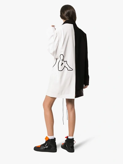 Shop Charm's X Kappa Logo Detail And Asymmetric Hem Blazer Jacket In Black