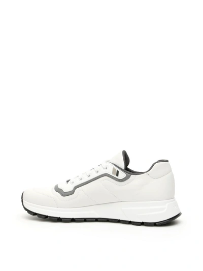 Shop Prada Soft Gabardine Sneakers In Bianco Acciaio|bianco