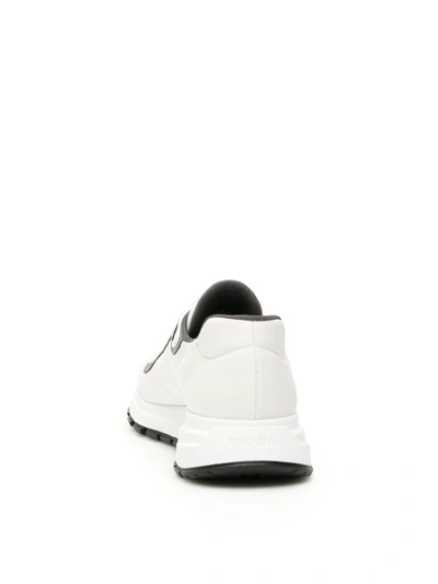 Shop Prada Soft Gabardine Sneakers In Bianco Acciaio|bianco