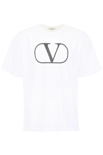 Shop Valentino Cotton Sweatshirt In Bianco Nero|bianco