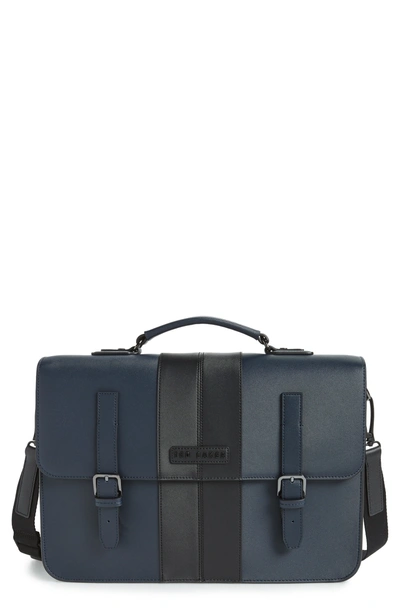 Shop Ted Baker Faux Leather Satchel - Blue In Navy