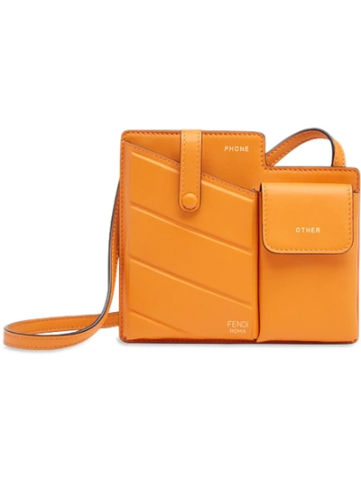 Shop Fendi Pockets Mini Bag In Orange