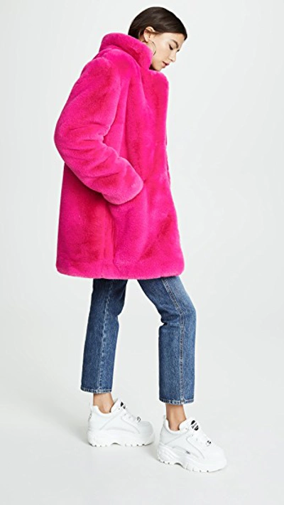 Shop Apparis Sophie Coat In Fuschia