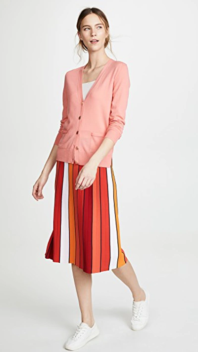 Shop Tory Burch Madeline Cardigan In Sunrise Coral