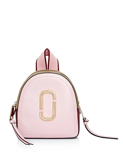Shop Marc Jacobs Mini Pack Shot Color-block Backpack In Baby Pink/red