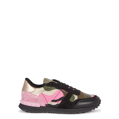 Shop Valentino Runner Camouflage-print Trainers In Black