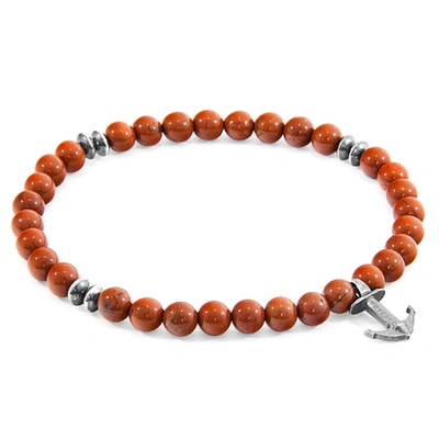 Shop Anchor & Crew Red Jasper Starboard Silver And Stone Bracelet