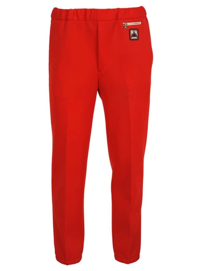 Shop Prada Techno Jersey Track Pants In Red