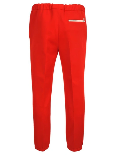 Shop Prada Techno Jersey Track Pants In Red