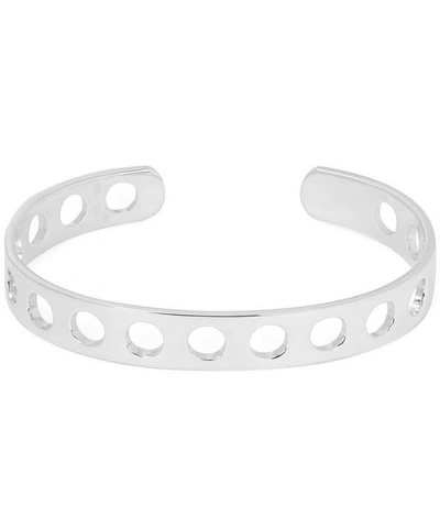 Shop Maison Margiela Silver Thin Perforated Bracelet