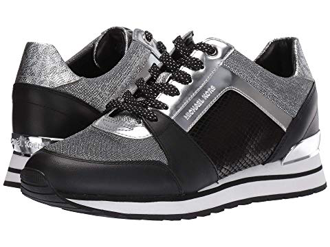 michael kors sneakers black and silver