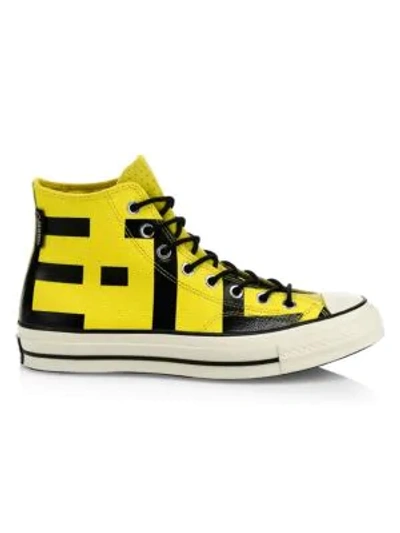 Shop Converse Chuck 70 High-top Leather Trainers In Yellow Black